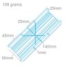 Modelcraft PSA35-260 Mitre Box (Aluminium) For use with Razor Saws (140mm)